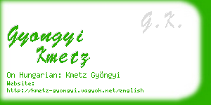 gyongyi kmetz business card